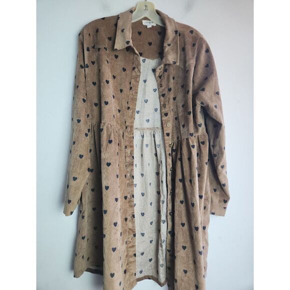 Umgee Brown Corduroy Dress Size Medium EUC - Picture 9 of 9